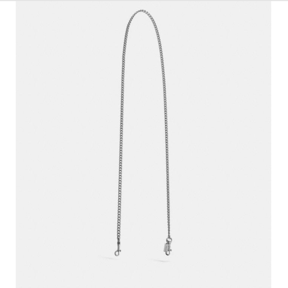 Nwt authentic coach silver chain strap 46"